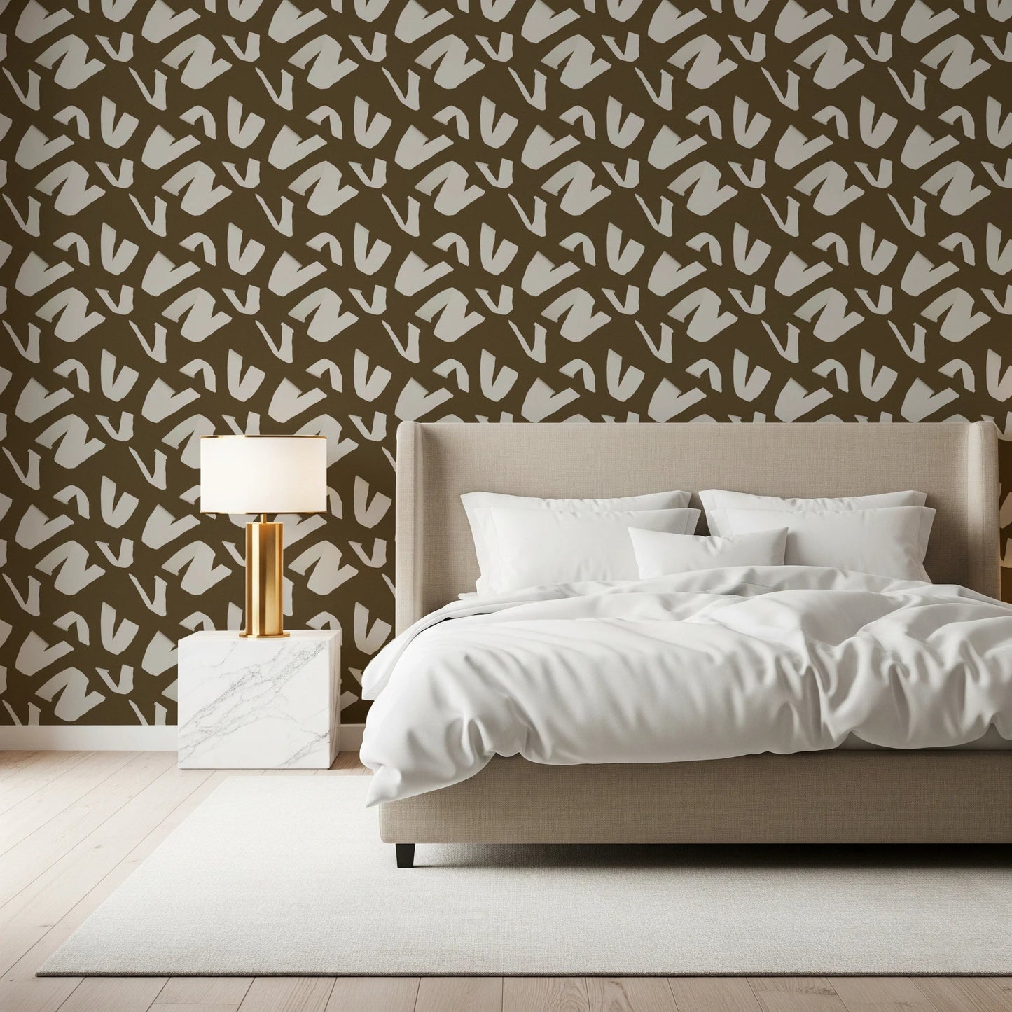 Contemporary pattern wallpaper in warm brown shades