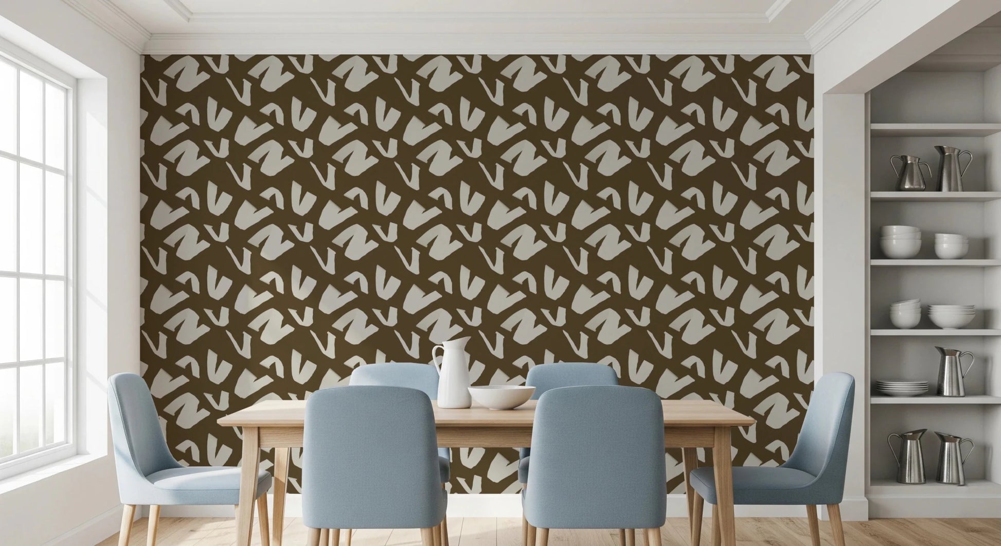 Neutral abstract pattern wallpaper for living rooms