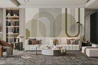Clean lines mid-century inspired wall mural

