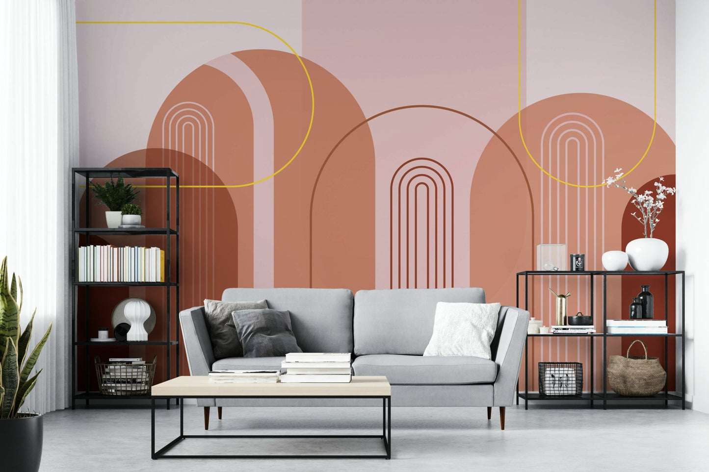 Modern Mid-Century Archways Wall Mural