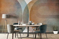 Vintage curved shapes wall mural

