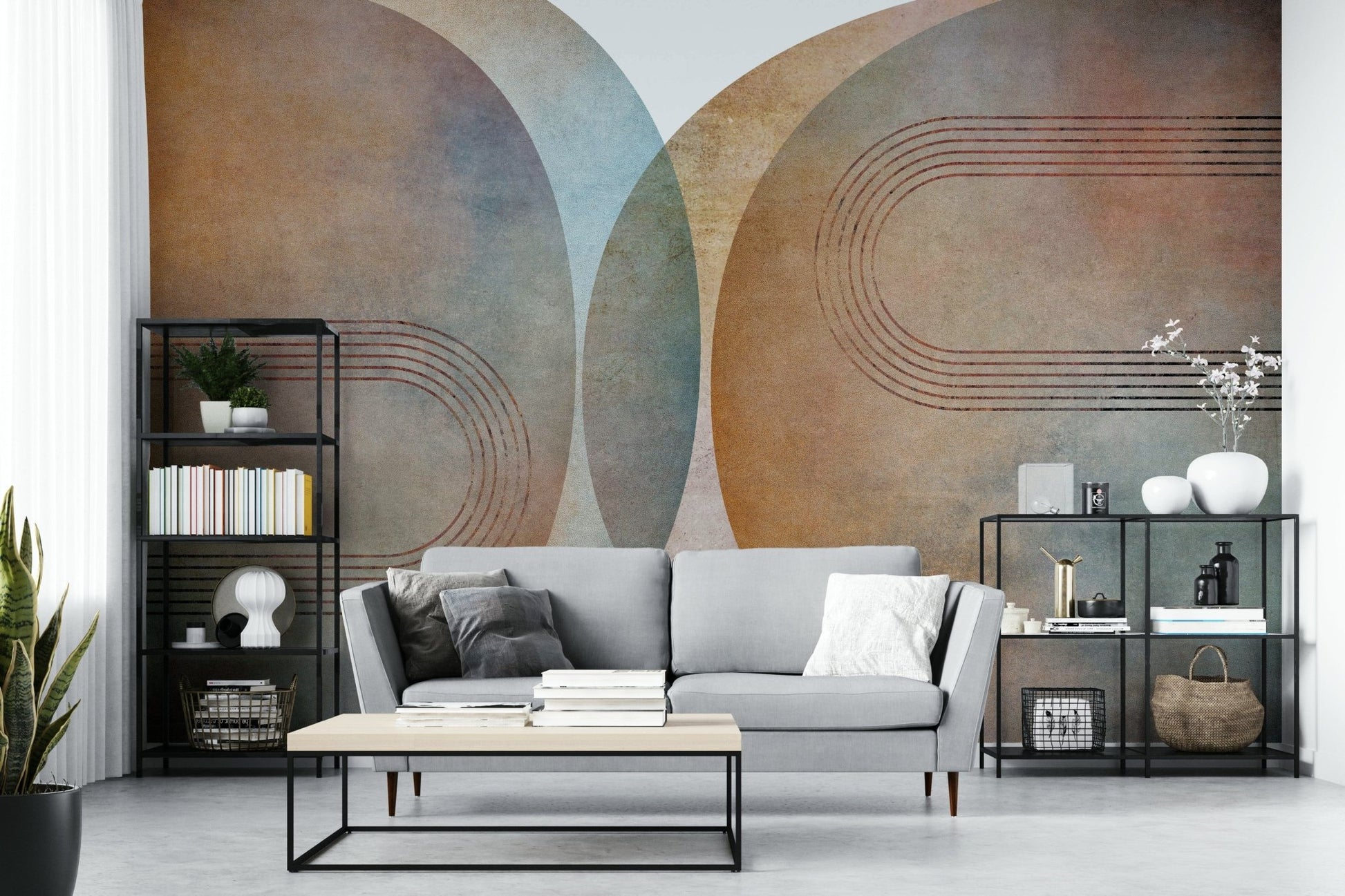 Modern abstract curves wall decor

