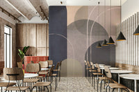 Bedroom wall decorated with linen texture mural

