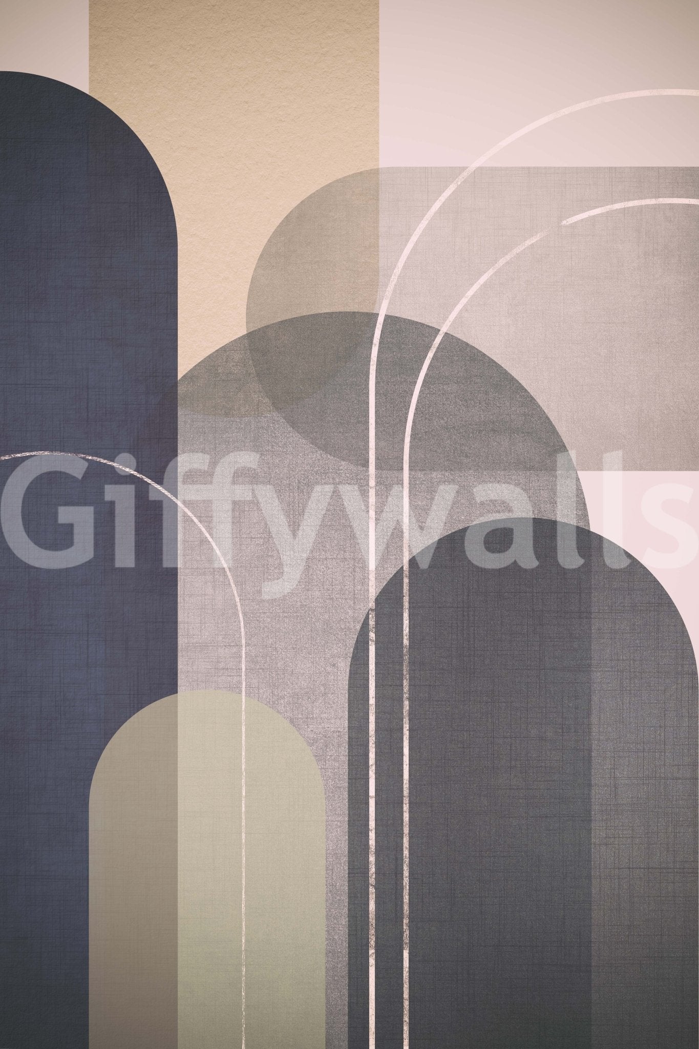 Office space with Modern Mid Century Linen 2 wallpaper

