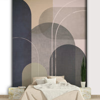 Cozy mid-century style wallpaper mural

