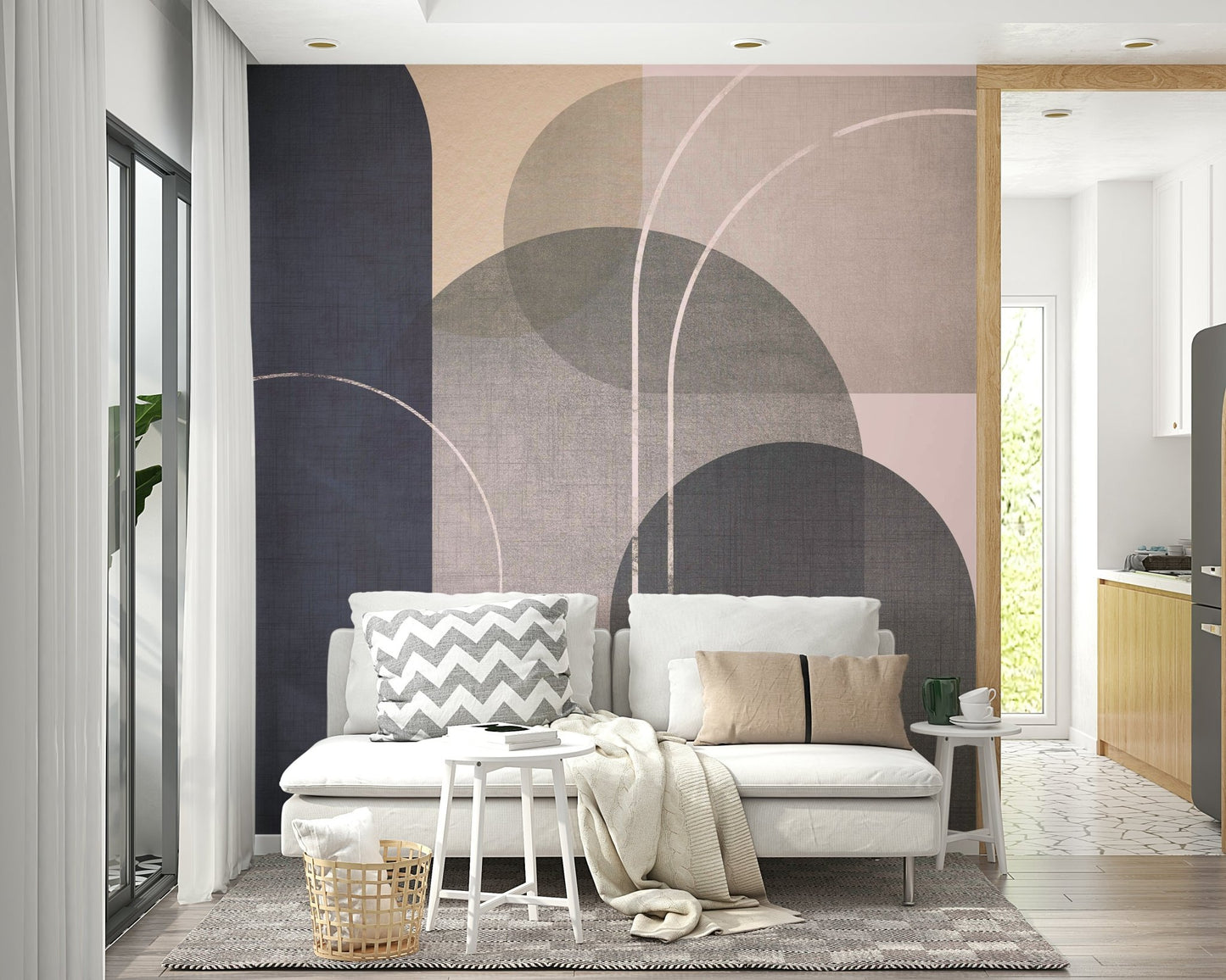 Durable wallpaper for walls with modern lines

