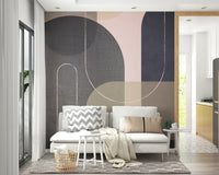 Geometric linen texture wall design

