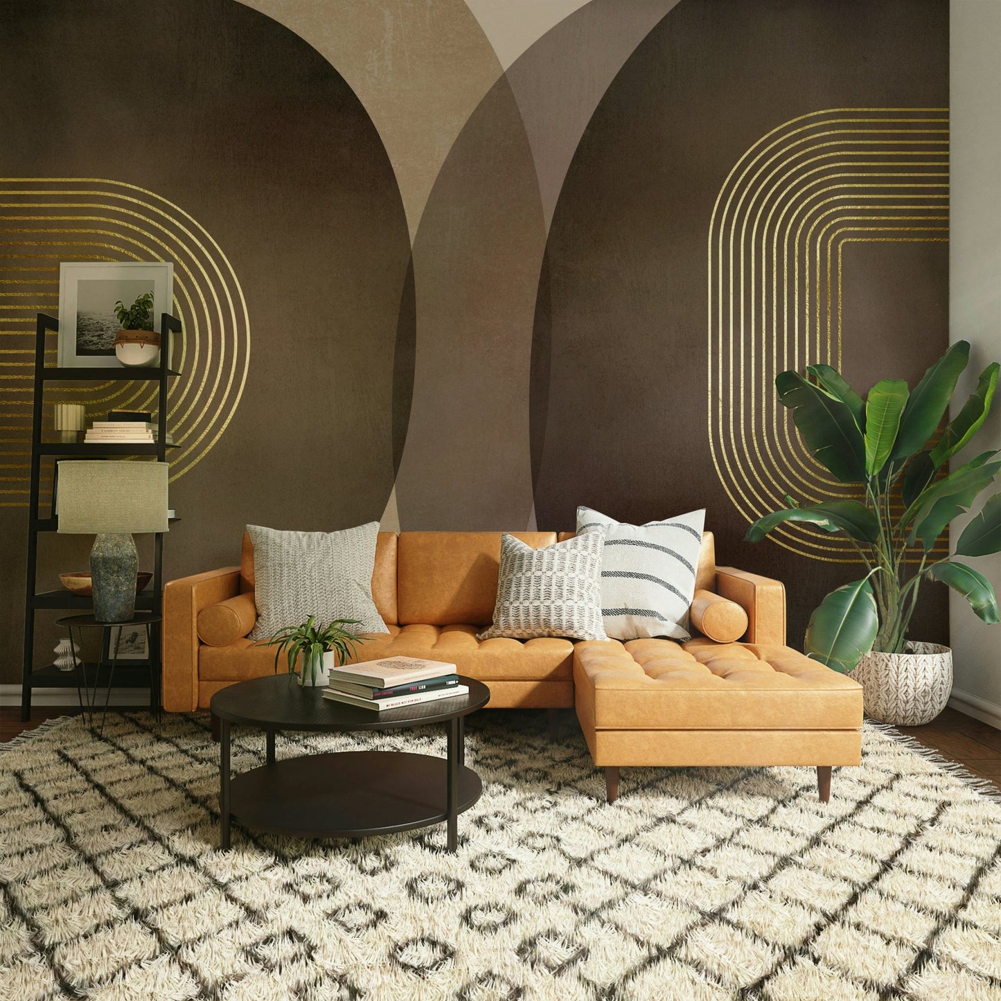 Modern Mid Century Rustic Wall Mural