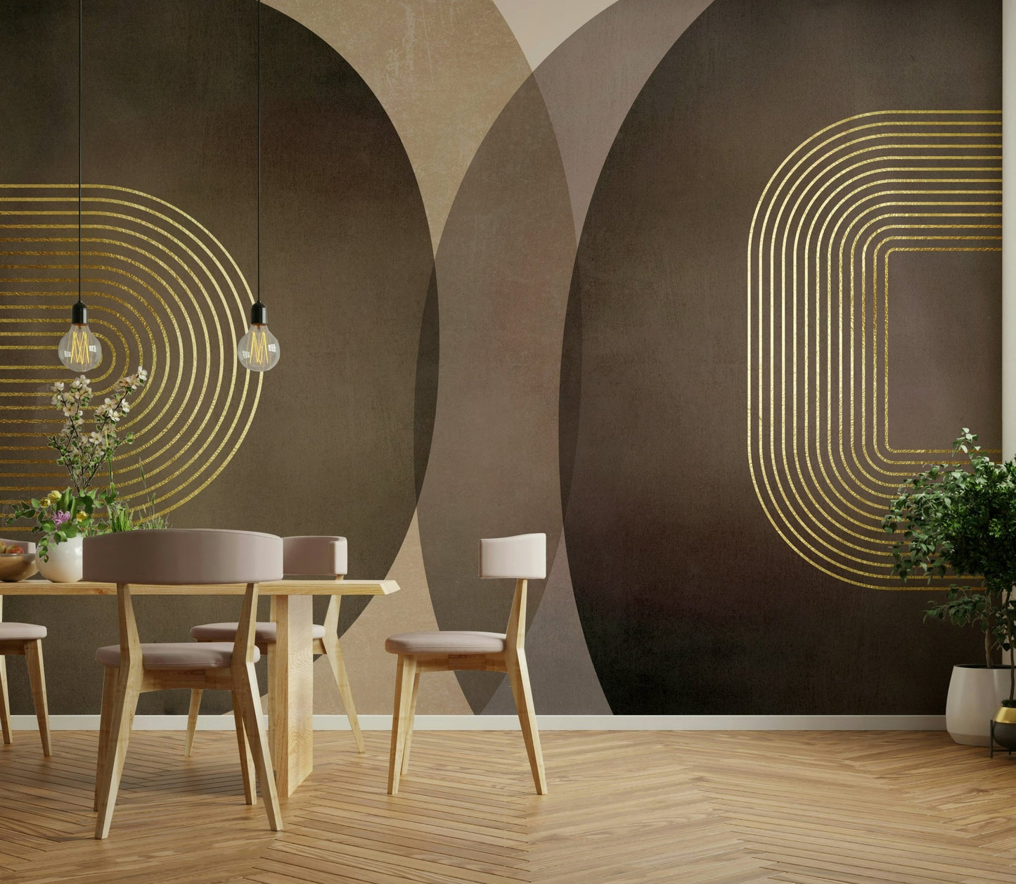 Modern Mid Century Rustic Wall Mural