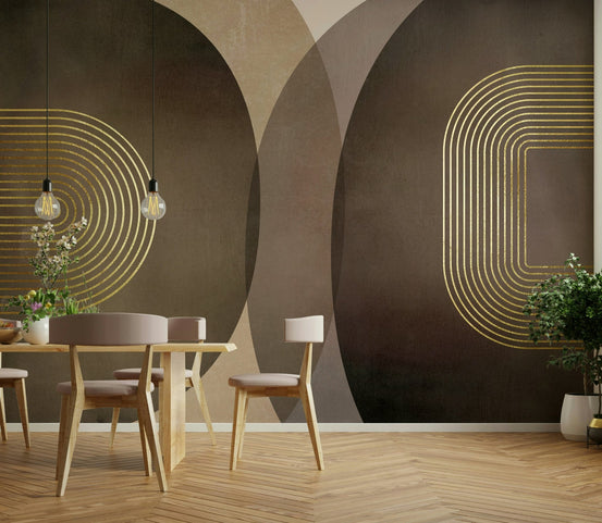 Modern Mid Century Rustic Wall Mural GD456