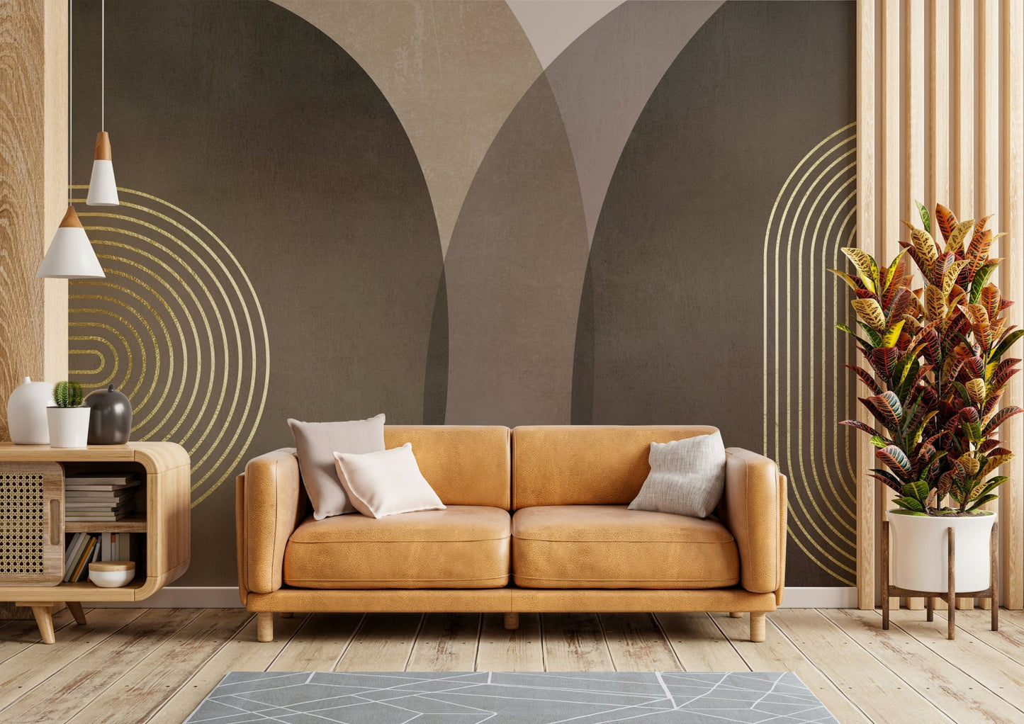 Modern Mid Century Rustic Wallpaper