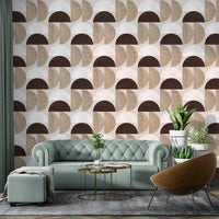 Earth tone semicircle wall mural

