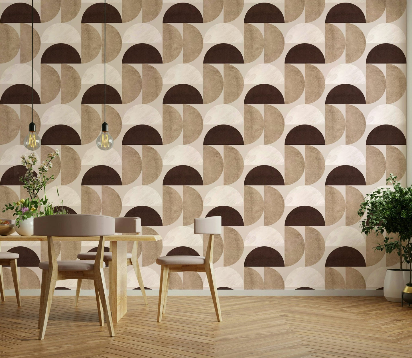 Modern curved pattern wall print

