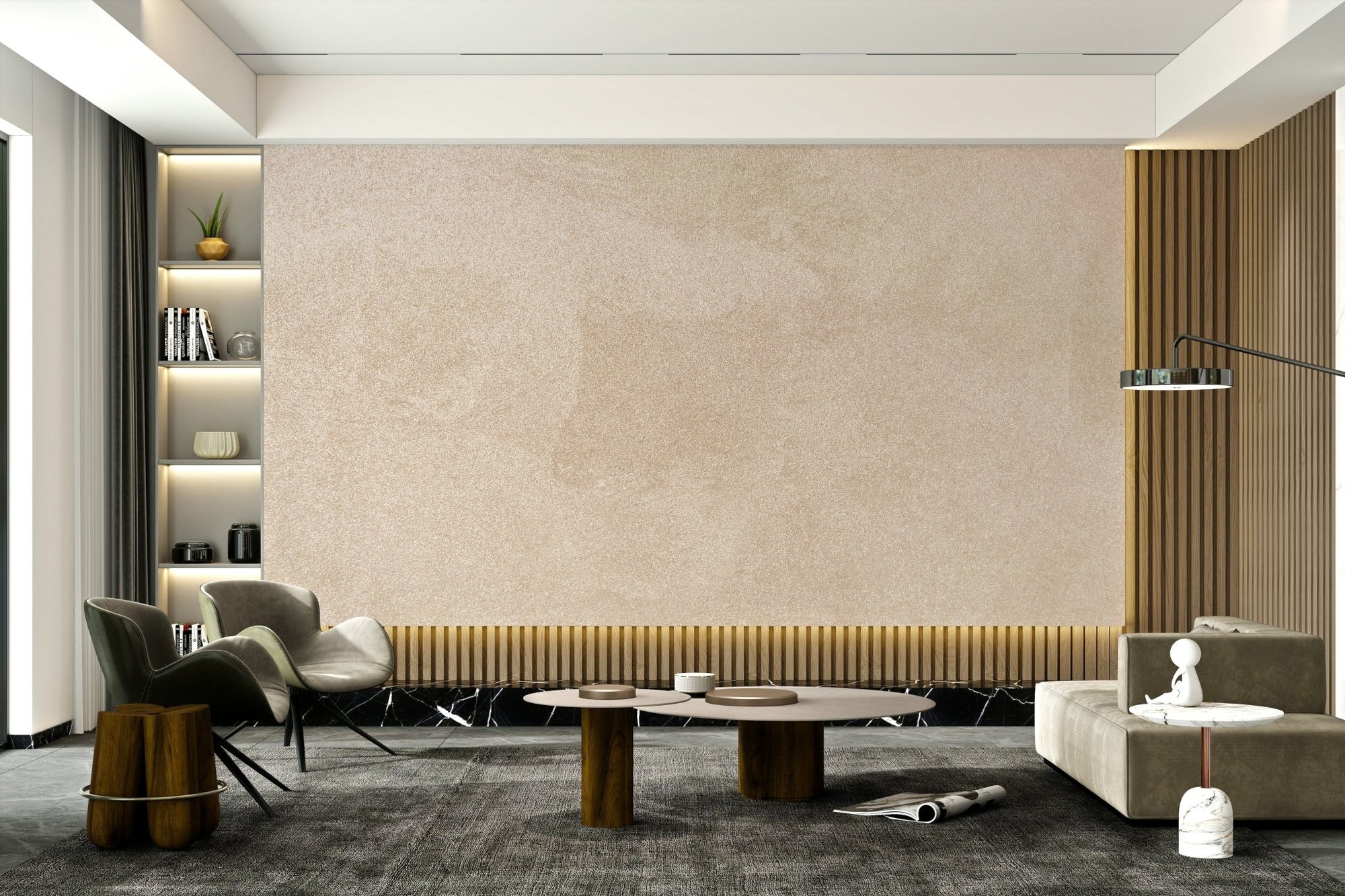Modern Minimalist Beige Wallpaper GD018