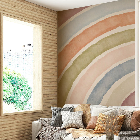 Modern Minimalist Rainbow Wall Mural GD612
