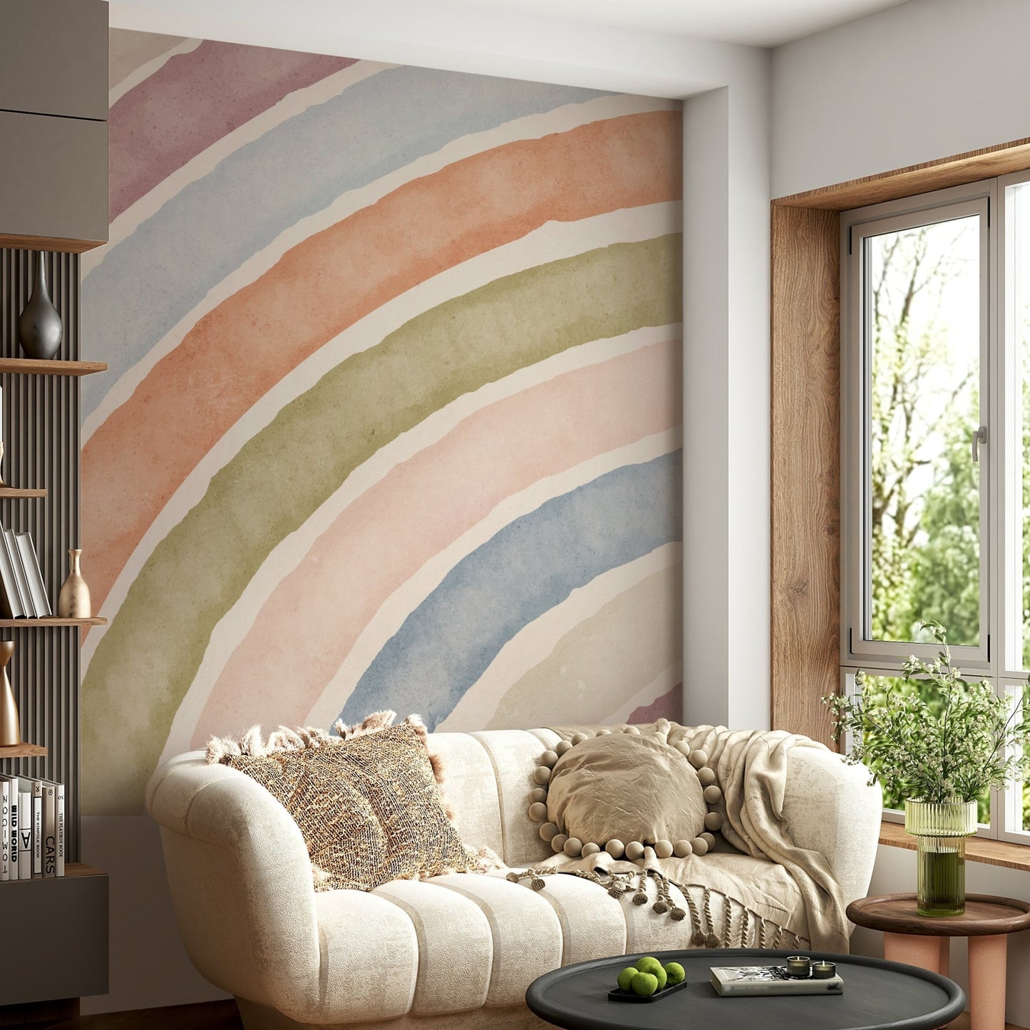 Modern Minimalist Rainbow Wall Mural