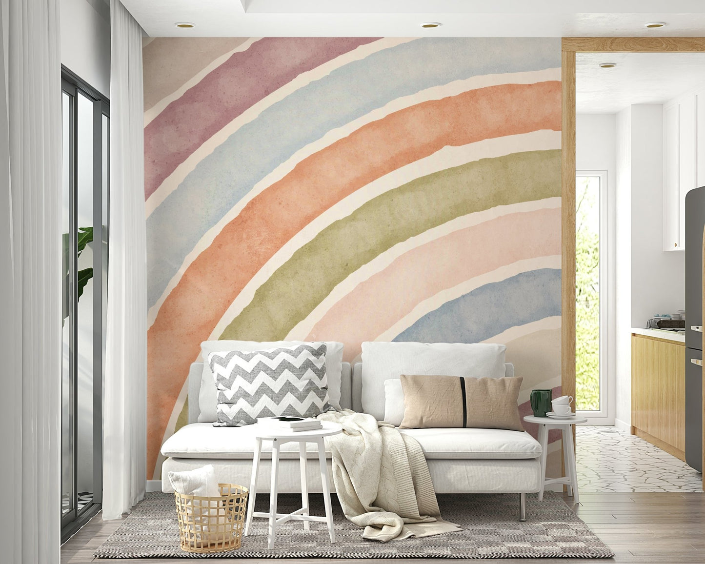 Modern Minimalist Rainbow Wall Mural