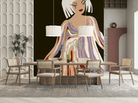 Chic Modern Muse artistic graphic wall statement piece.