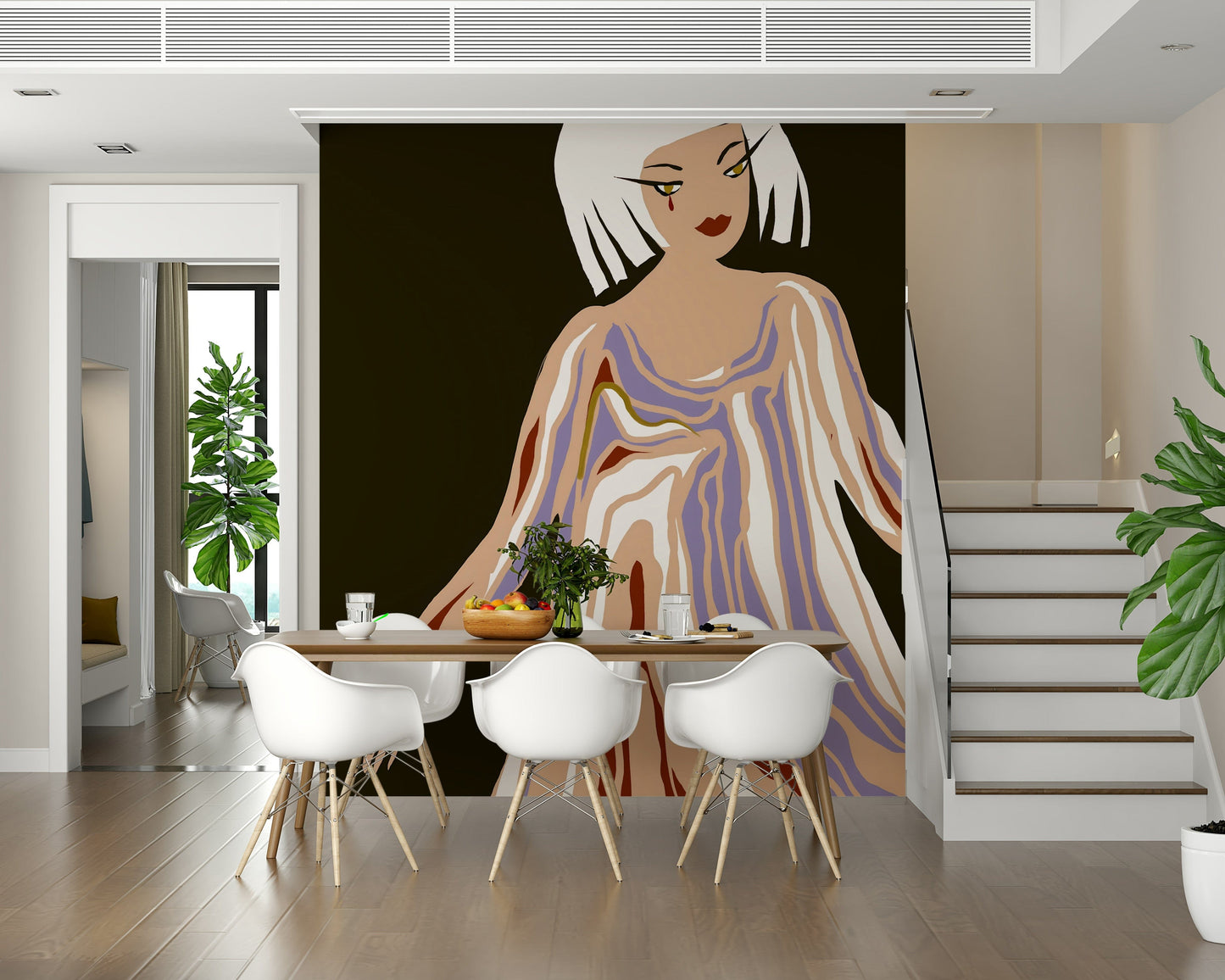Distinctive Modern Muse artistic vision wall surface covering.