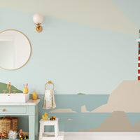 Serene ocean wallpaper with lighthouse B735
