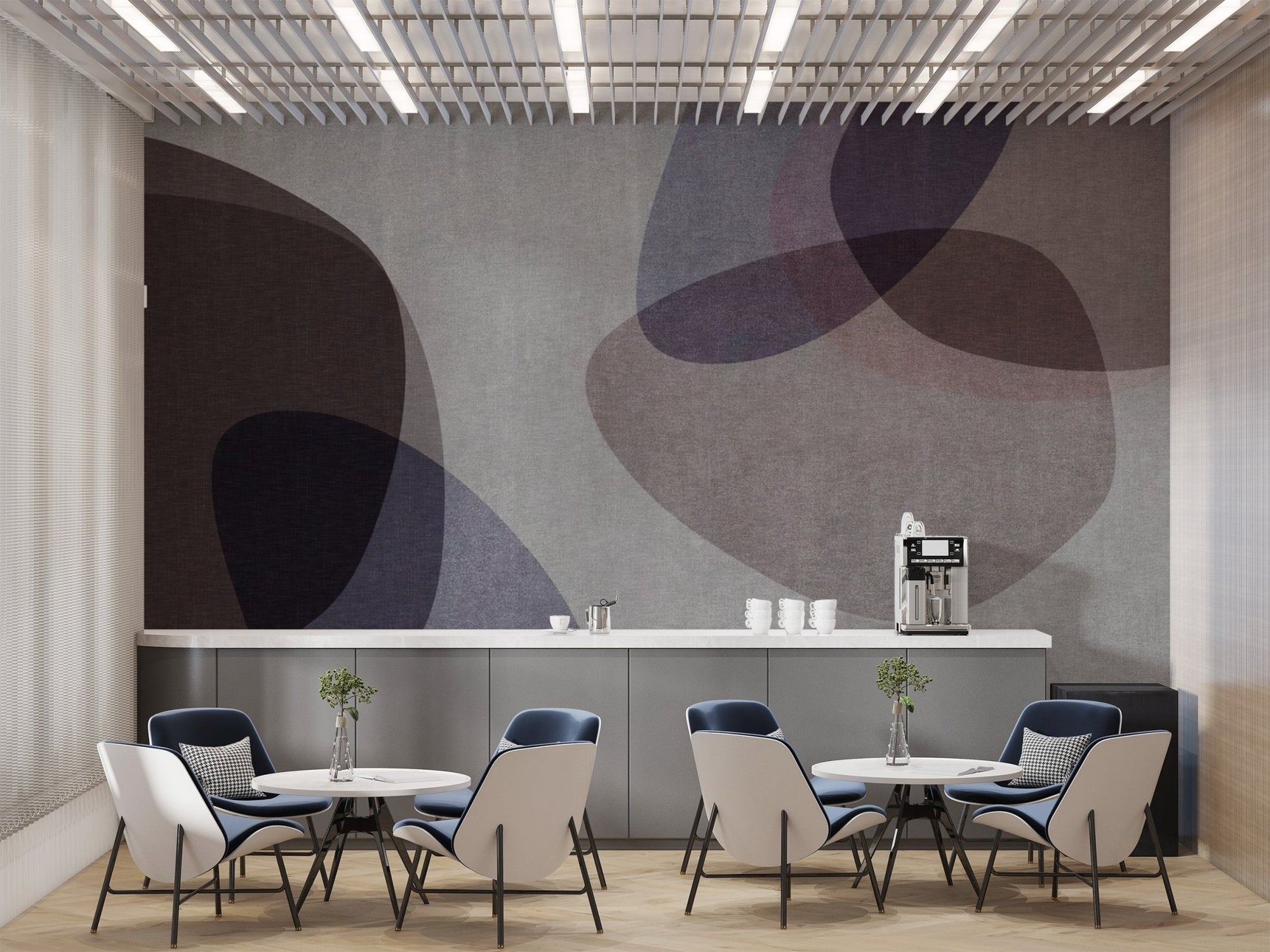 Neutral overlapping shapes wallpaper B761
