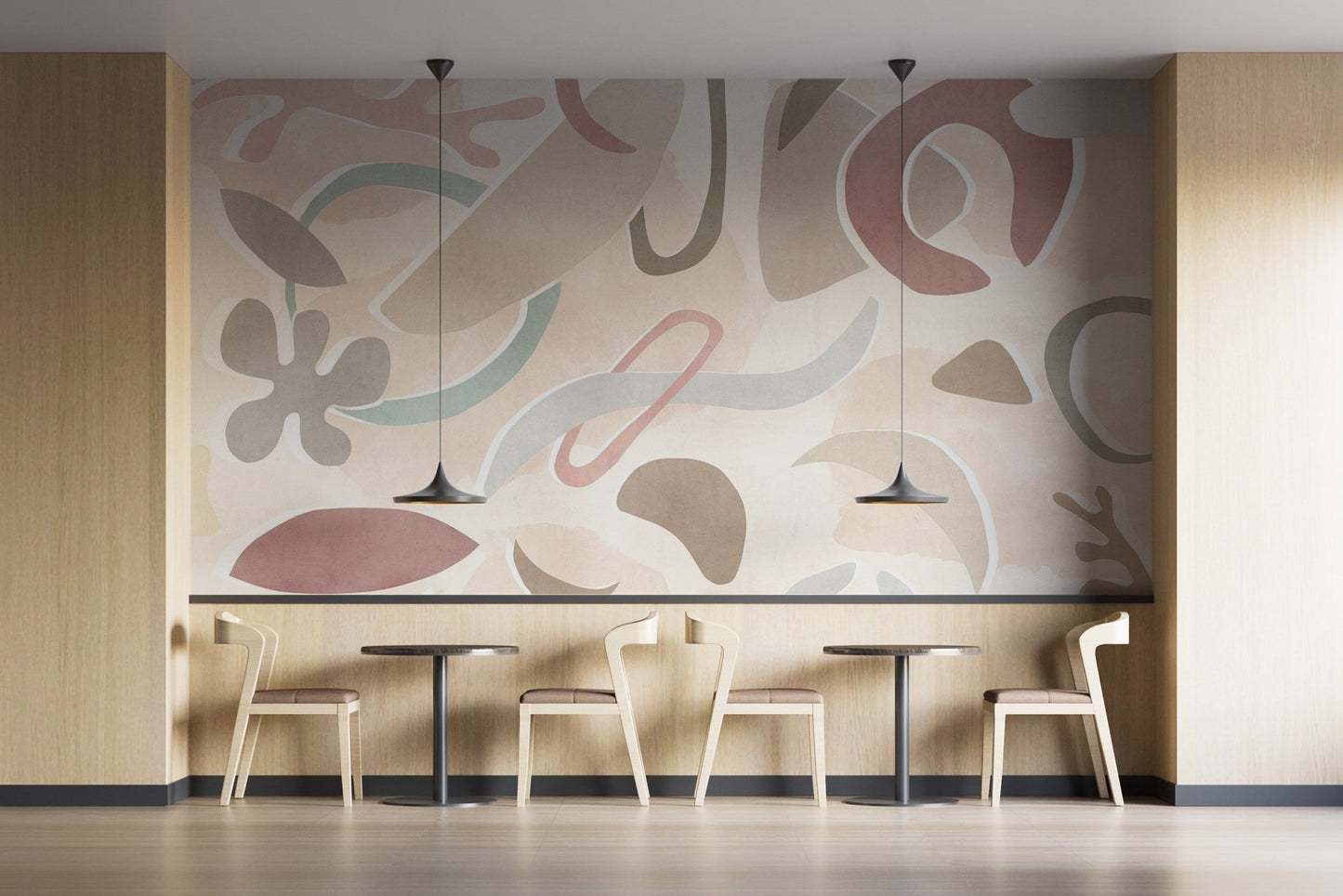 Muted color abstract mural wallpaper
