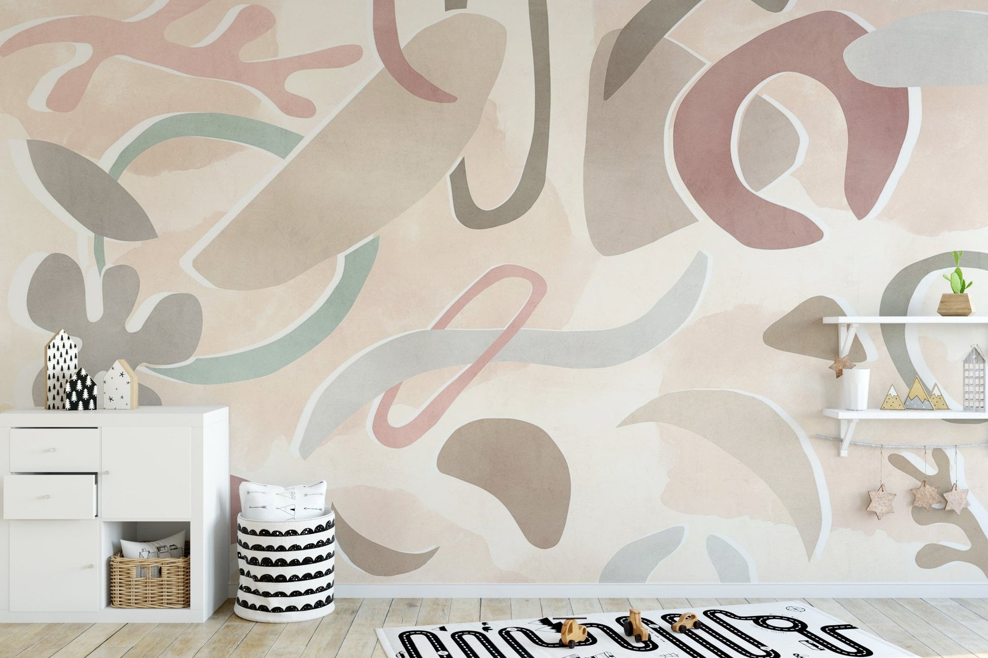 Minimalist pastel abstract wall mural

