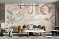 Artistic fluid shapes mural design
