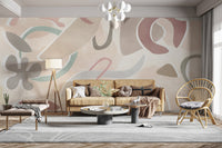 Trendy abstract pastel wallpaper mural
