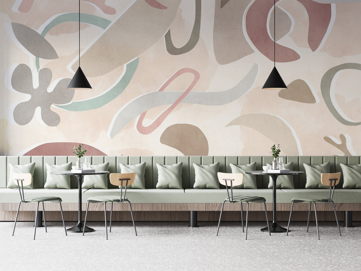 Elegant modern abstract wall covering
