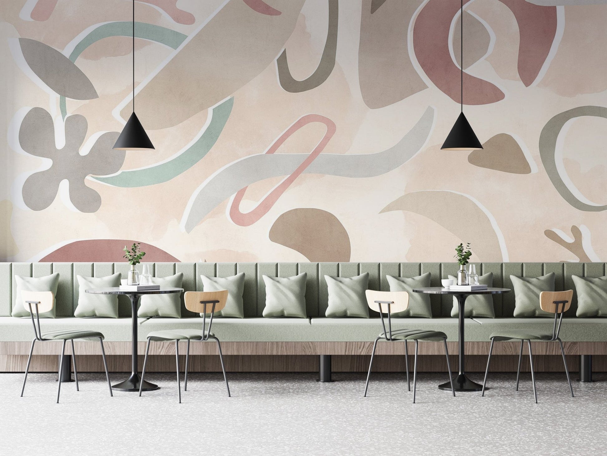 Elegant modern abstract wall covering
