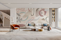 Soft organic shapes abstract wall design
