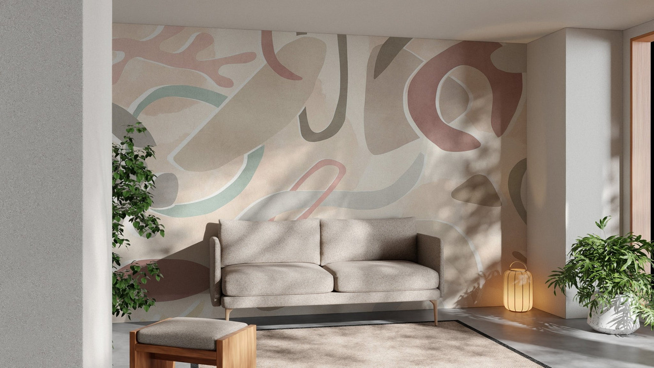 Modern pastel abstract wallpaper mural

