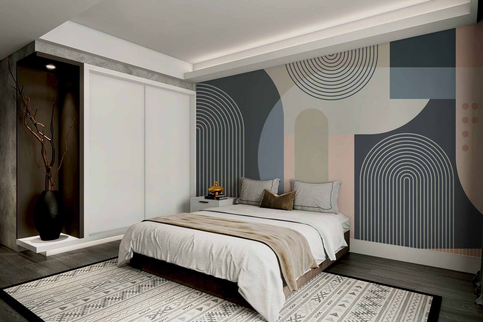 The composition is an abstract, geometric pattern.GD3595

