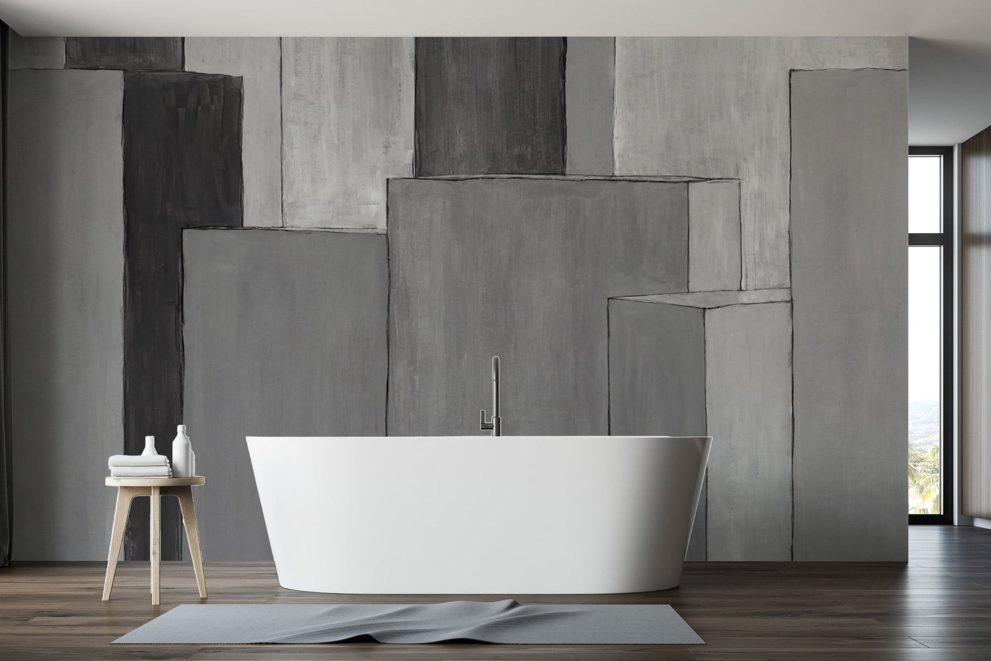 Modern Grey Art Wallpaper for Interiors
 B670