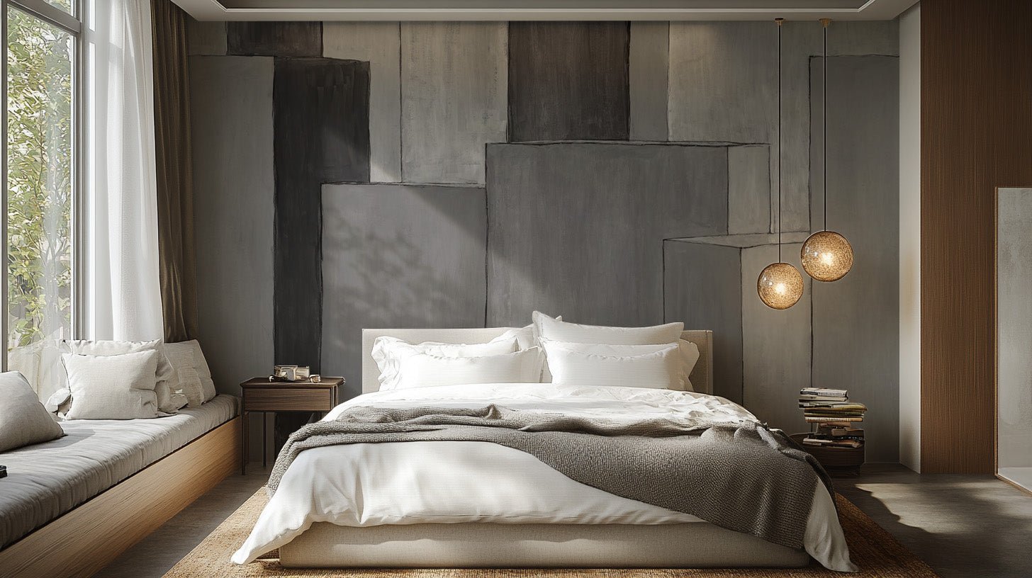 Contemporary Grey Wall Mural Decor
