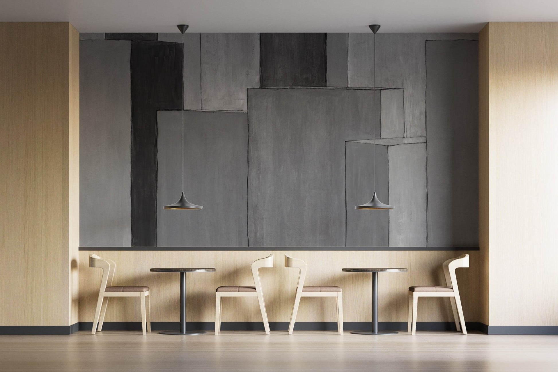 Textured Gouache Grey Art Wallpaper
