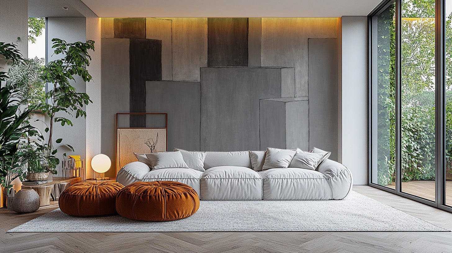 Abstract Geometric Grey Wall Mural
