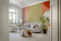 A calming modern pattern wallpaper mural that defines a space.

