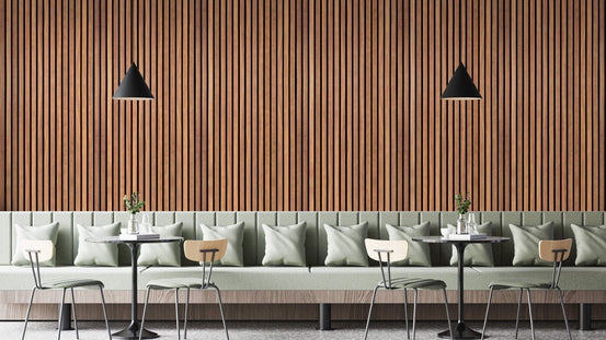 Contemporary striped wooden wall mural
 B939