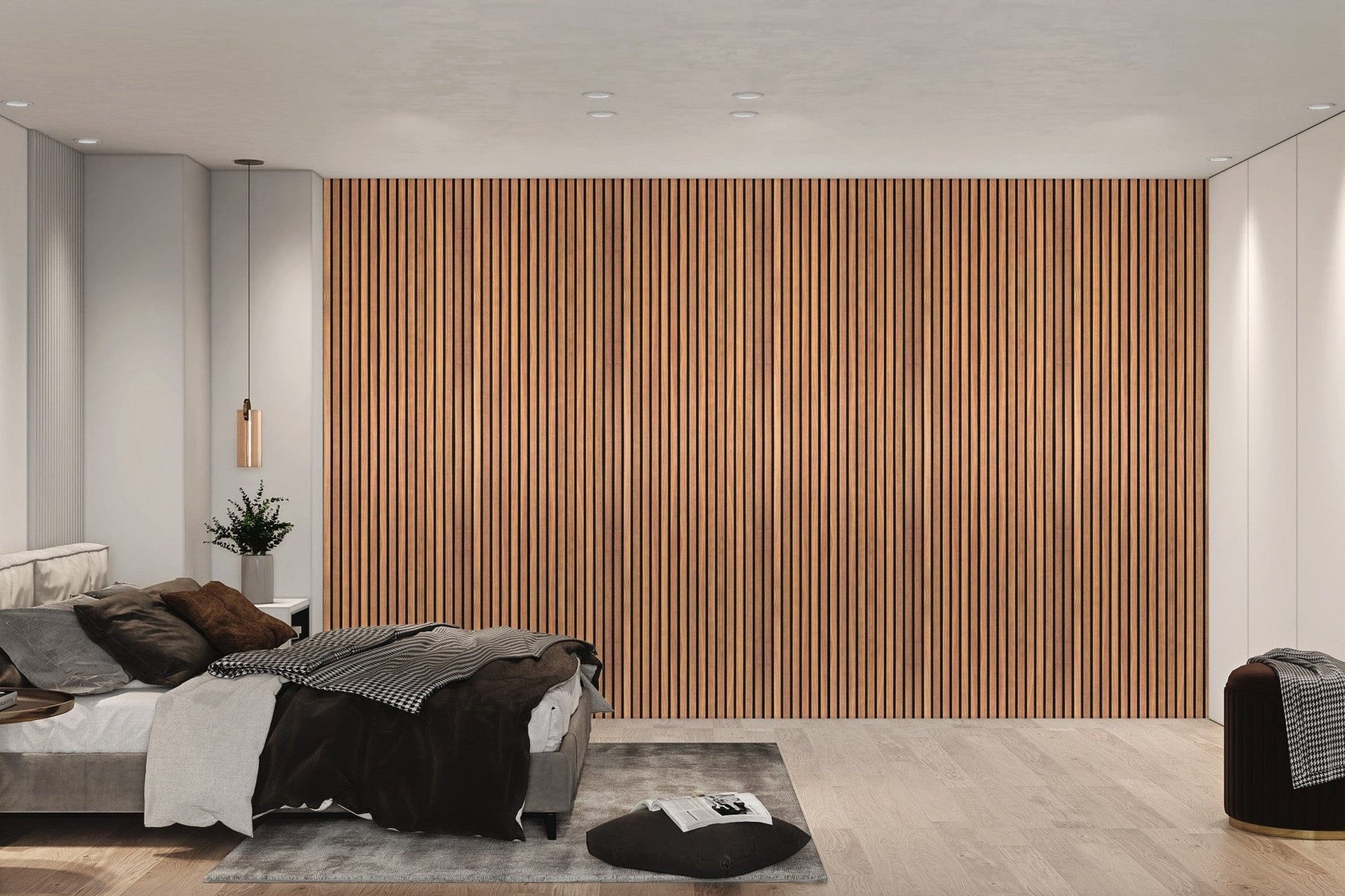 Natural wood striped wallpaper pattern
