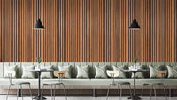 Contemporary striped wooden wall mural
