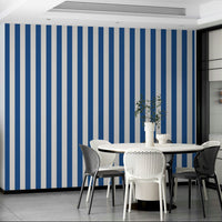 Coastal modern stripes wallpaper in soft beige blue

