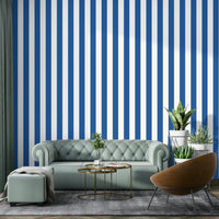 Soft beige blue stripes wallpaper for home interiors

