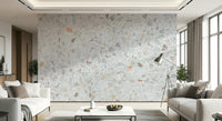 Refined Modern Terrazzo wallpaper, classic stone mosaic pattern for interiors.
