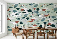 A serene abstract stone wall mural for your decor.