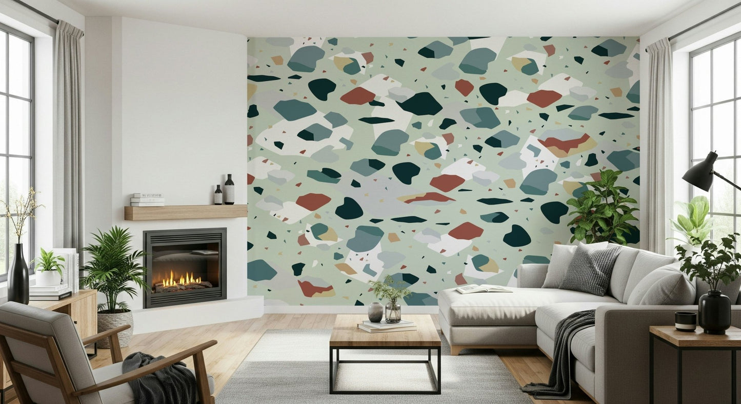 A classic terrazzo design wallpaper for walls.