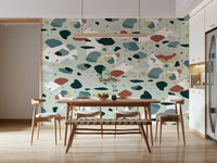 A contemplative speckled texture wallpaper mural for a feature wall.