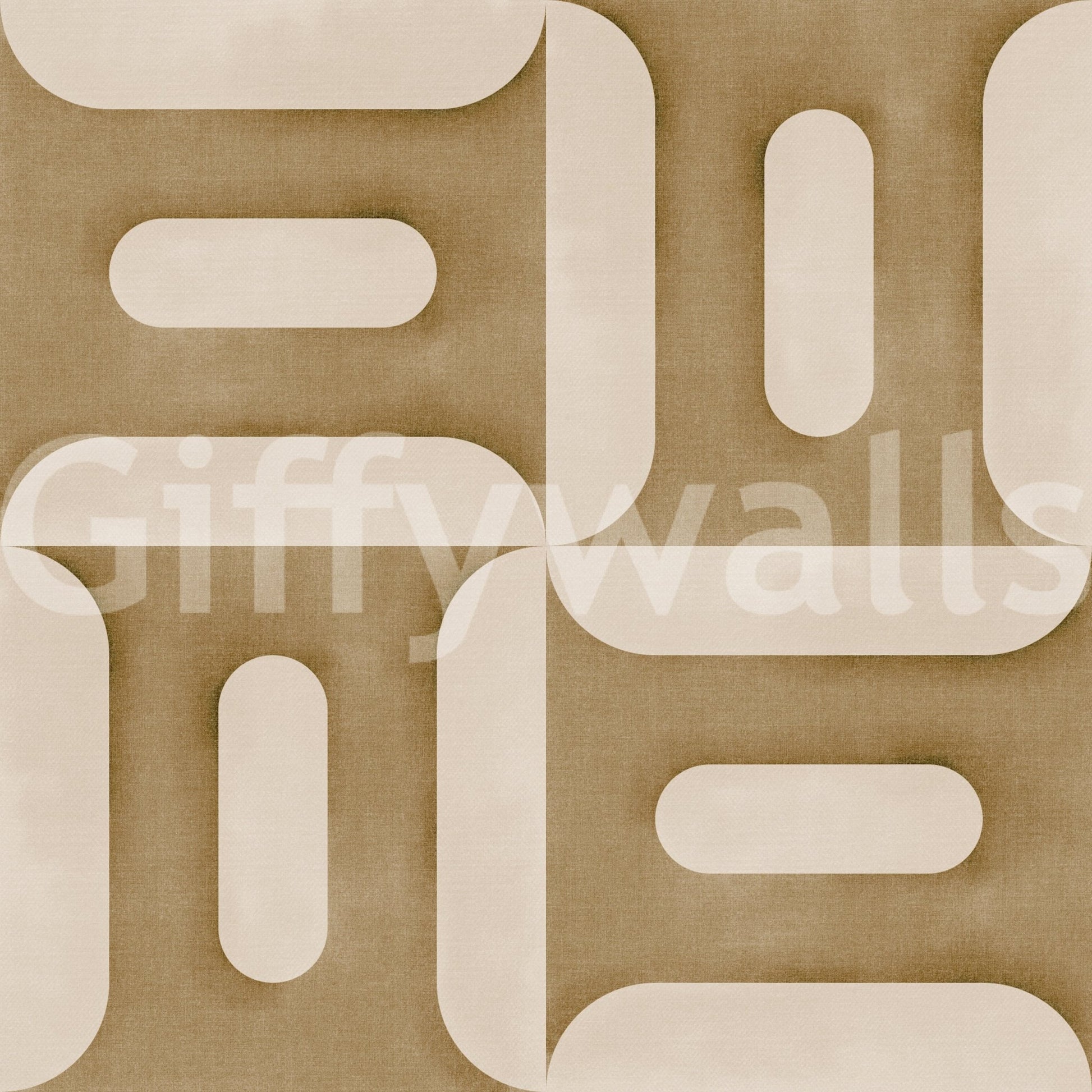 Modern Textured Geometries Camel Wallpaper for a workspace feature wall.