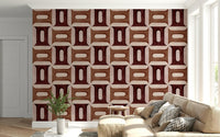 Modern Textured Geometries Clay Wallpaper mural for a textured look.